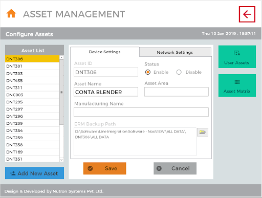 Line Integration System Asset/Equipment Management